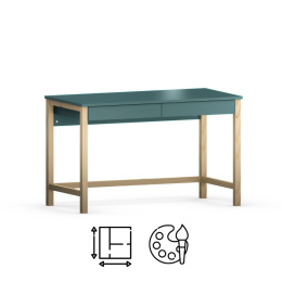 B-DES5/2 biurko z dwiema szufladami na drewnianych nogach. Wiele rozmiarów, kolorów i materiałów. Bestseller!